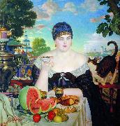 Boris Kustodiev The Merchants Wife oil painting